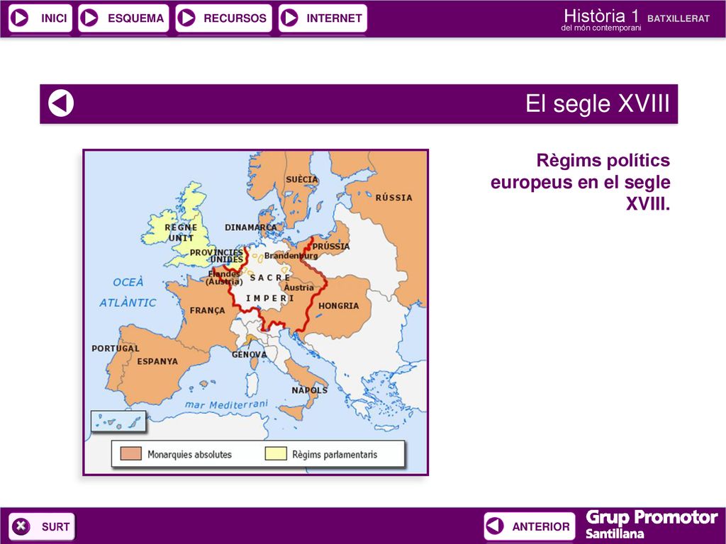 El segle XVIII Règims polítics europeus en el segle XVIII.