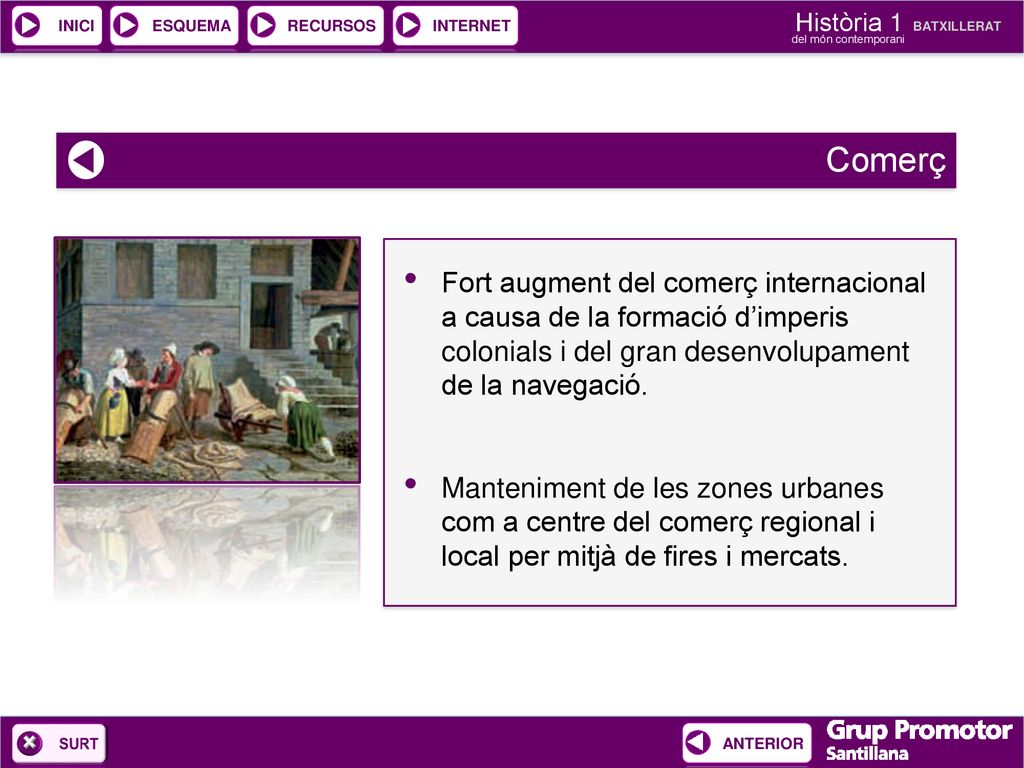 Comerç Fort augment del comerç internacional a causa de la formació d’imperis colonials i del gran desenvolupament de la navegació.