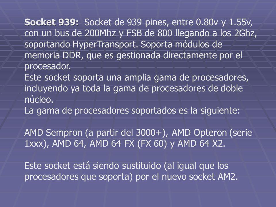 Socket 939: Socket de 939 pines, entre 0. 80v y 1