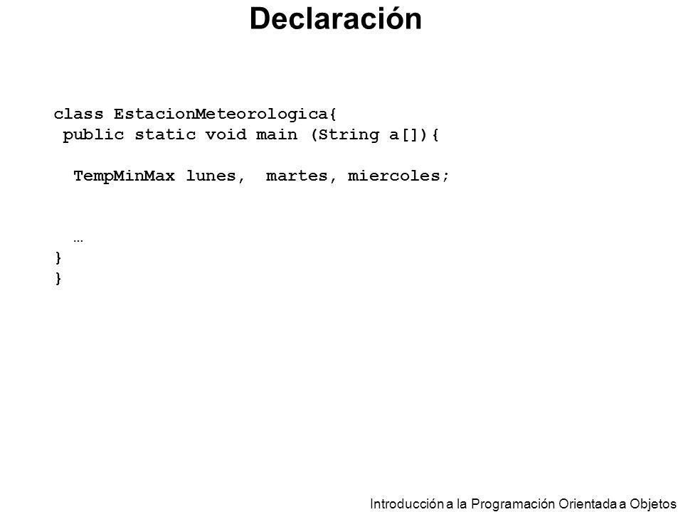 Declaración class EstacionMeteorologica{