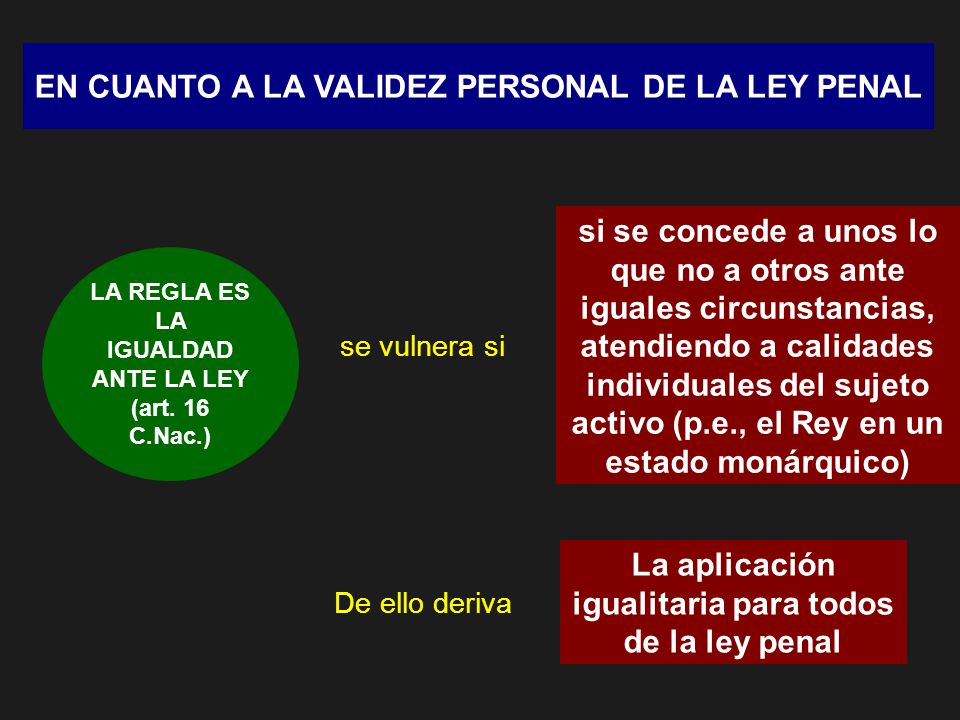 EN CUANTO A LA VALIDEZ PERSONAL DE LA LEY PENAL