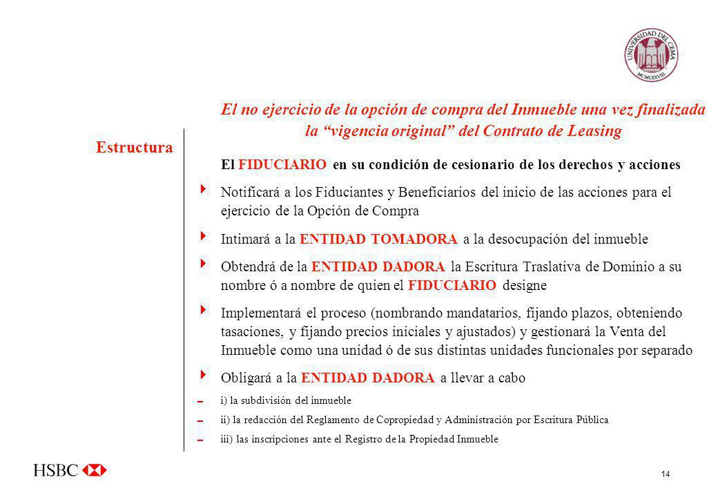 El FIDUCIARIO en su condición de cesionario de los derechos y acciones