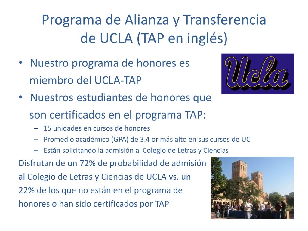 Programa de Alianza y Transferencia de UCLA (TAP en inglés)