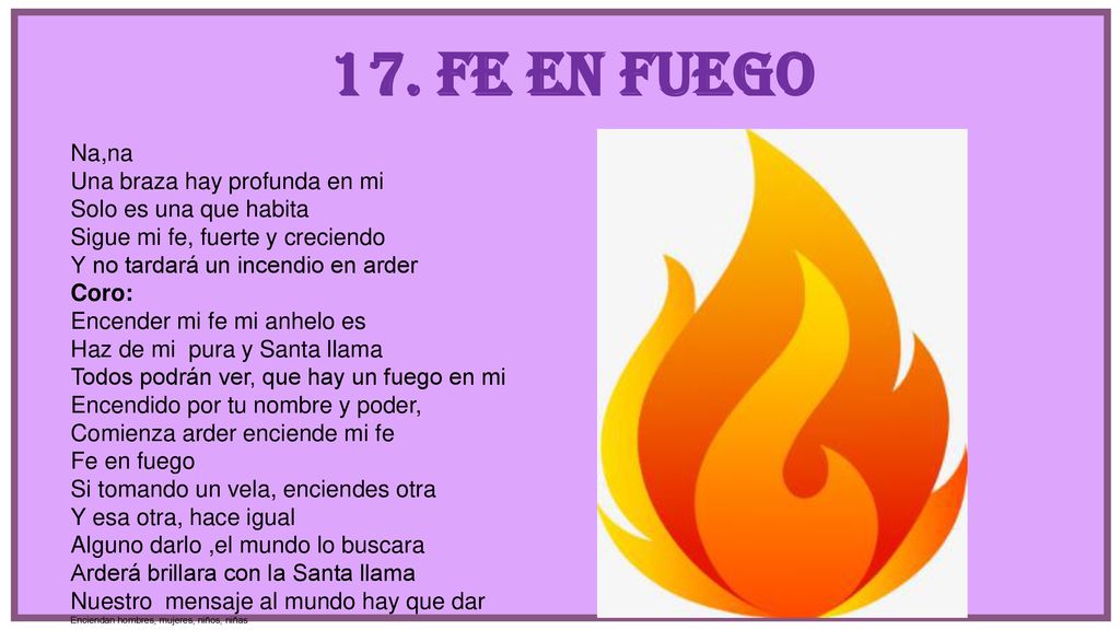 17. Fe en fuego Na,na Una braza hay profunda en mi