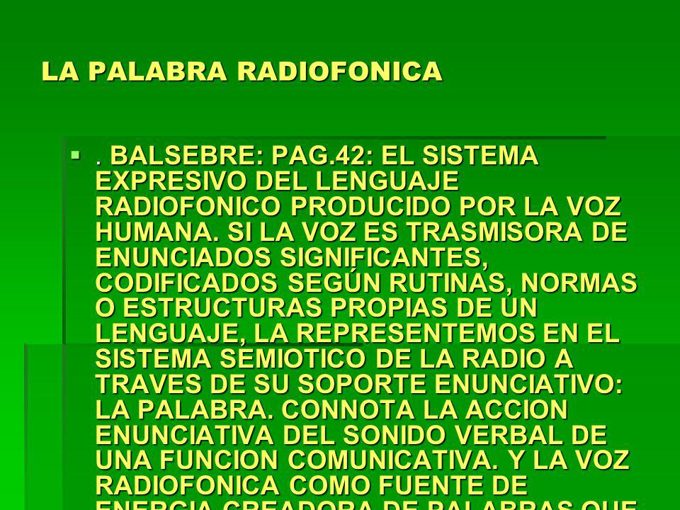 LA PALABRA RADIOFONICA