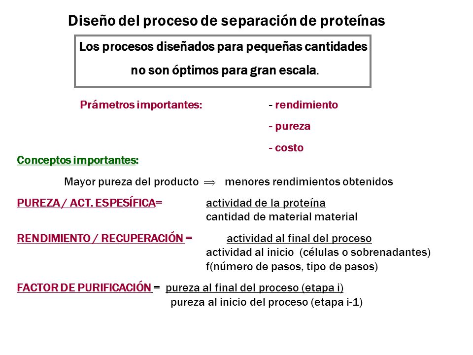 Diseño del proceso de separación de proteínas