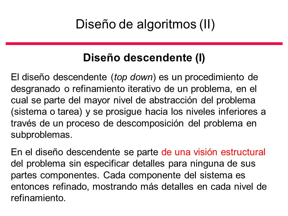 Diseño de algoritmos (II)