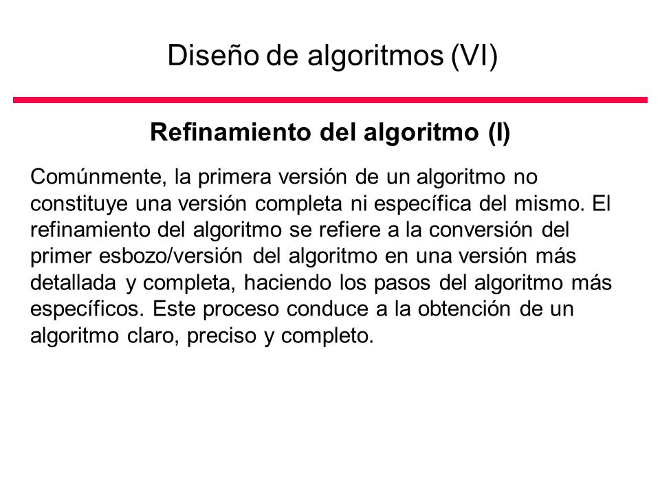 Diseño de algoritmos (VI)