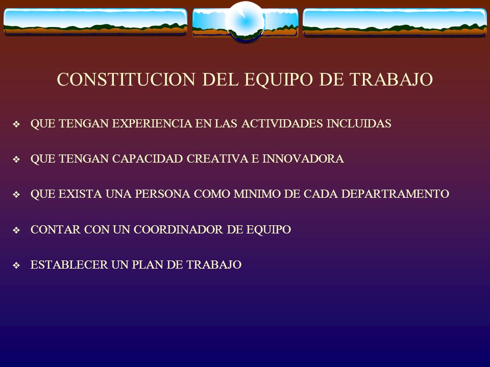 CONSTITUCION DEL EQUIPO DE TRABAJO