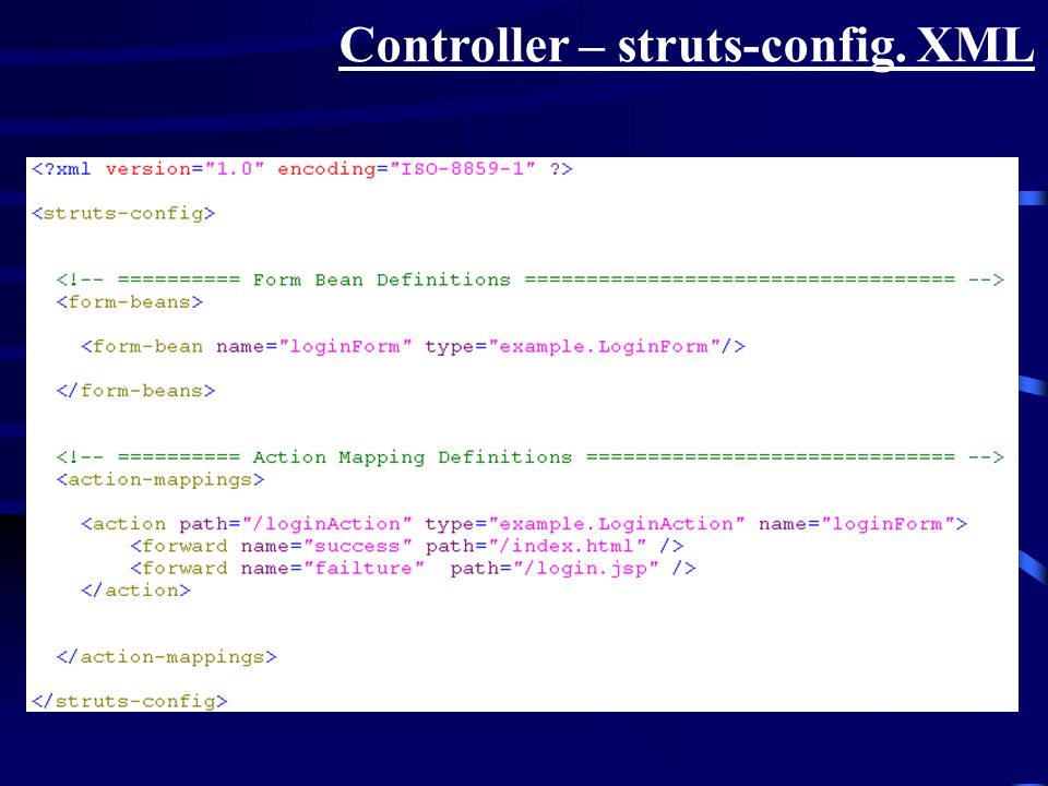 Controller – struts-config. XML