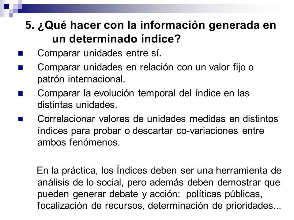 5. ¿Qué hacer con la información generada en un determinado índice
