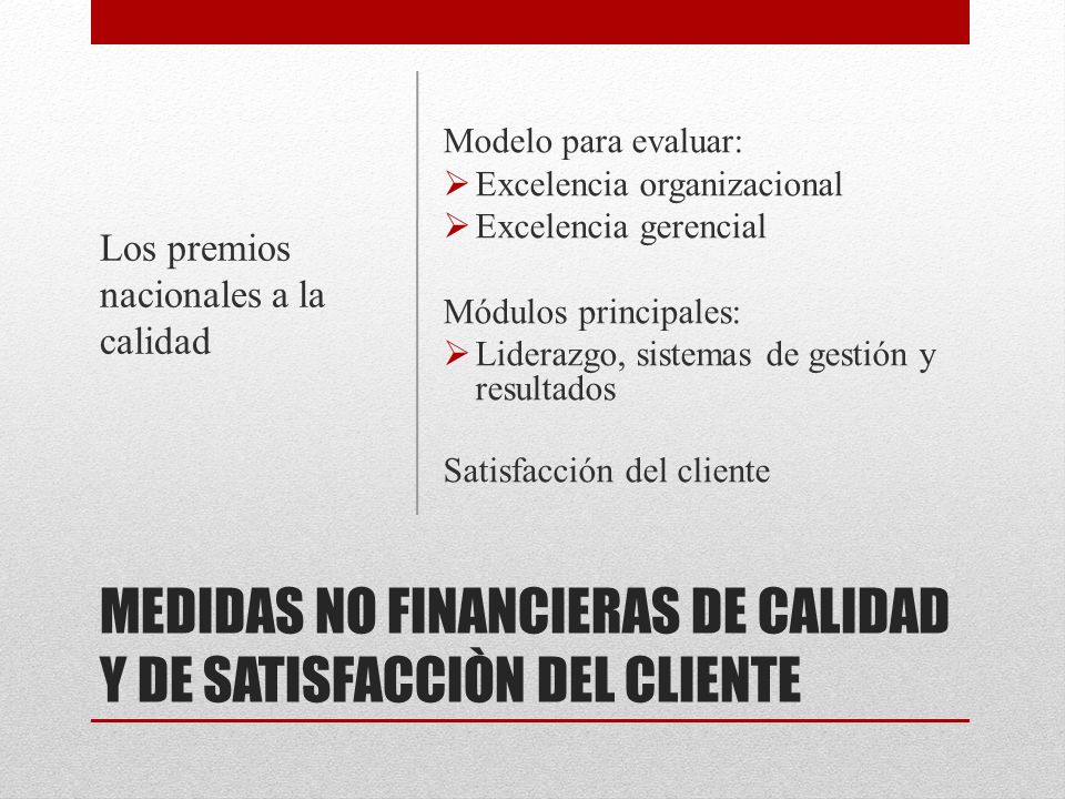 MEDIDAS NO FINANCIERAS DE CALIDAD Y DE SATISFACCIÒN DEL CLIENTE