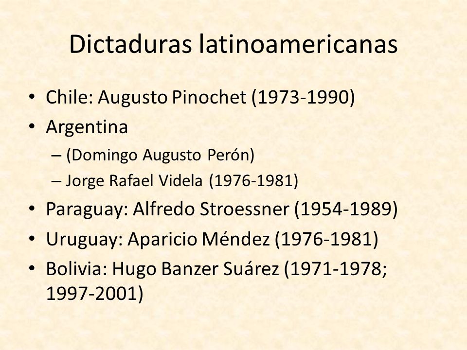 Dictaduras latinoamericanas