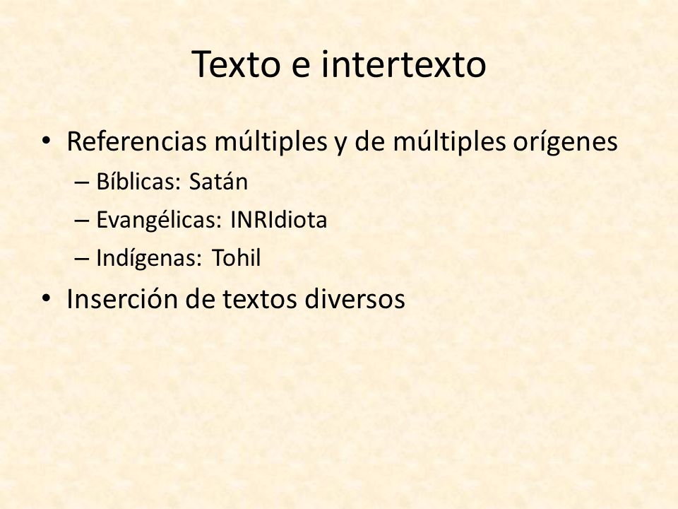 Texto e intertexto Referencias múltiples y de múltiples orígenes