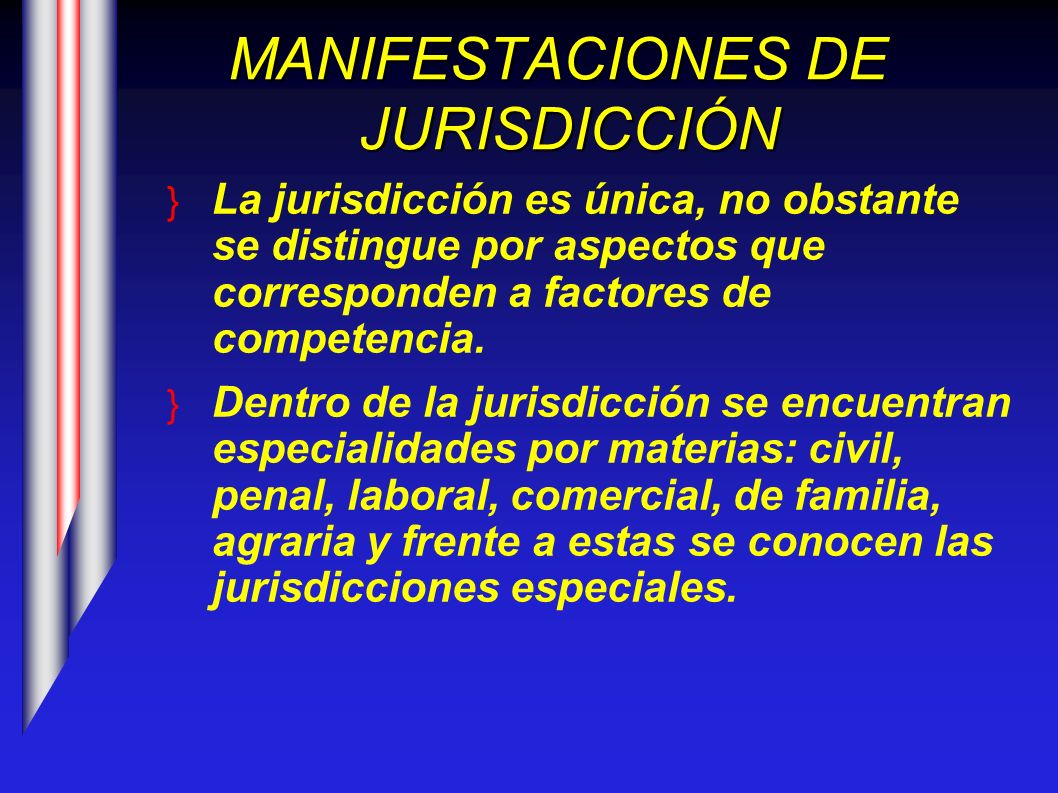 MANIFESTACIONES DE JURISDICCIÓN