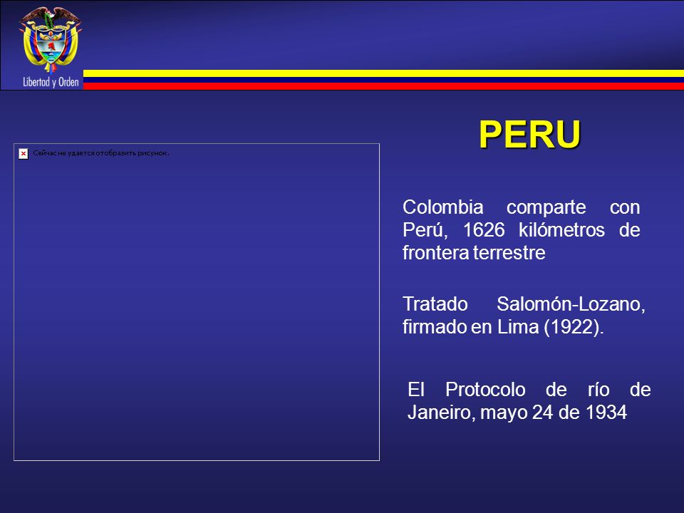 PERU Colombia comparte con Perú, 1626 kilómetros de frontera terrestre