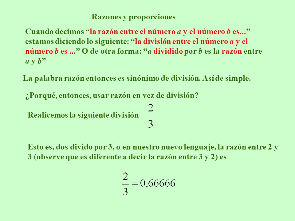 Razones y proporciones