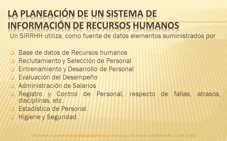 LA PLANEACIÓN DE UN SISTEMA DE INFORMACIÓN DE RECURSOS HUMANOS