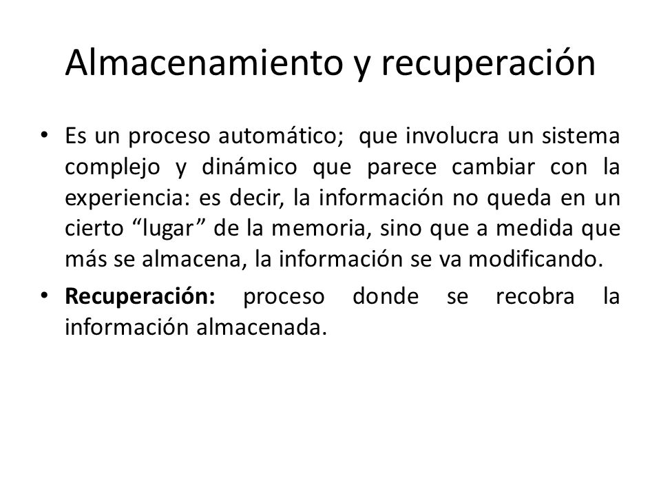 Almacenamiento y recuperación