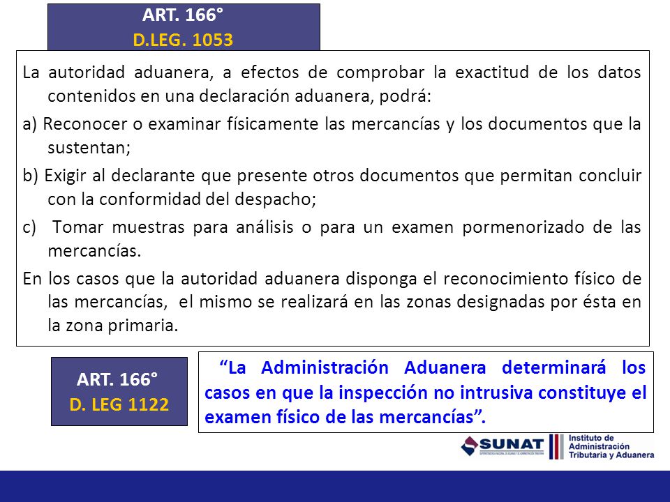 ART. 166° D.LEG La autoridad aduanera, a efectos de comprobar la exactitud de los datos contenidos en una declaración aduanera, podrá: