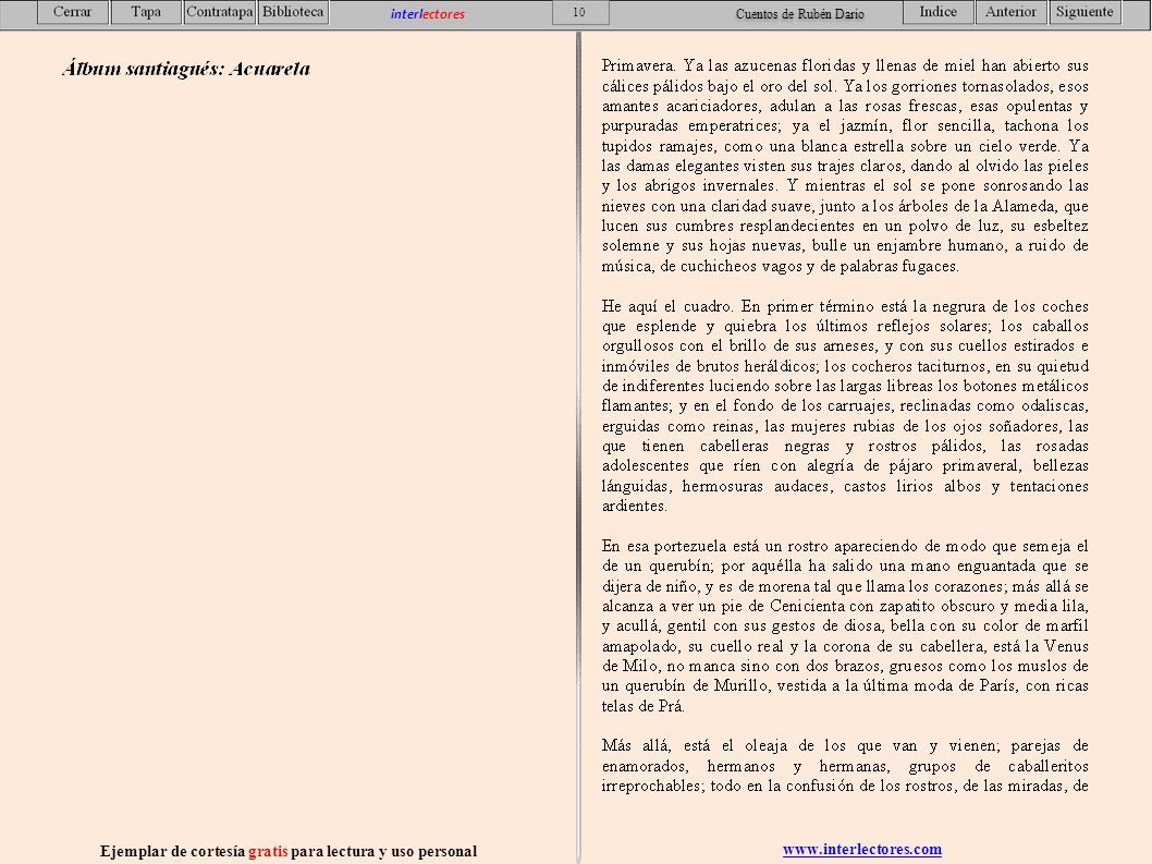 Ejemplar de cortesía gratis para lectura y uso personal
