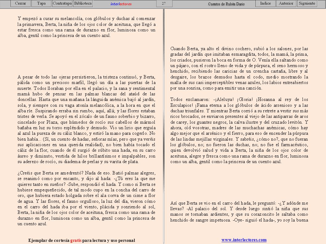 Ejemplar de cortesía gratis para lectura y uso personal