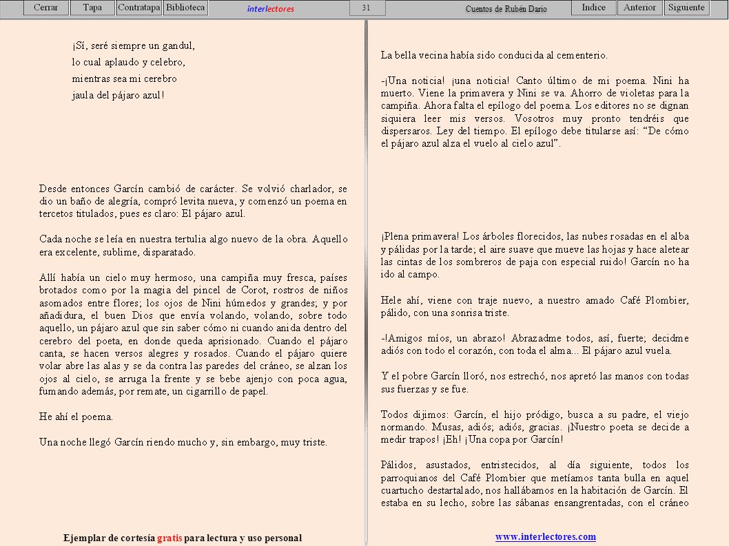 Ejemplar de cortesía gratis para lectura y uso personal
