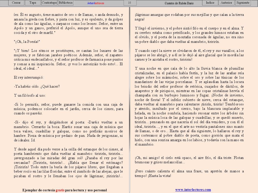 Ejemplar de cortesía gratis para lectura y uso personal