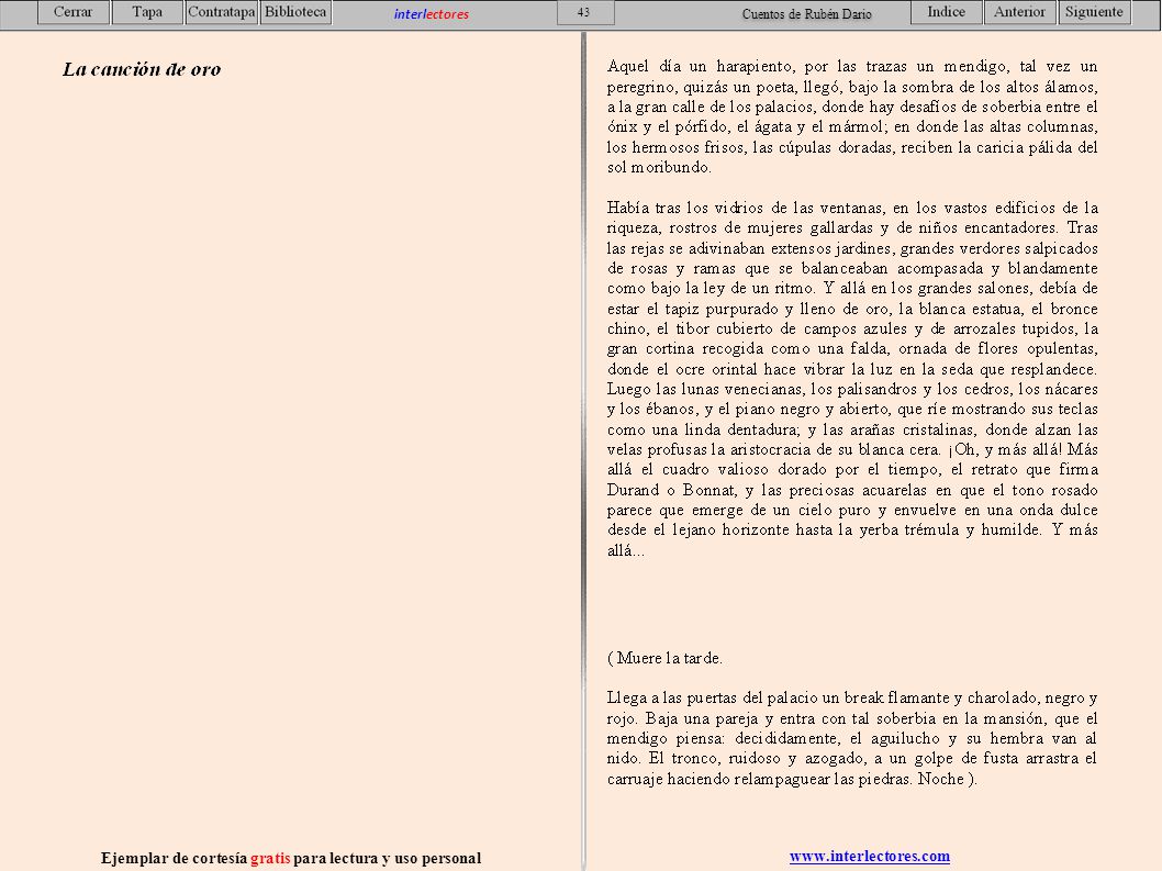 Ejemplar de cortesía gratis para lectura y uso personal