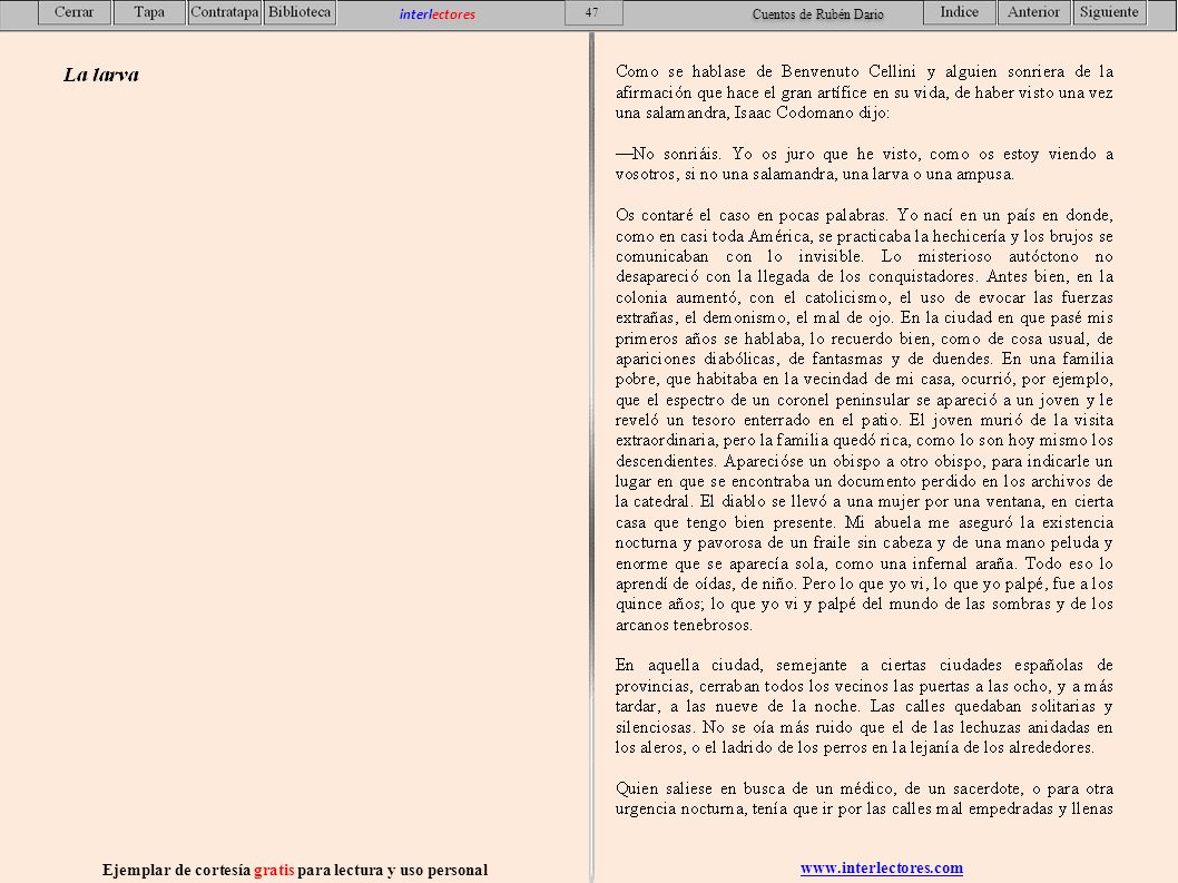 Ejemplar de cortesía gratis para lectura y uso personal