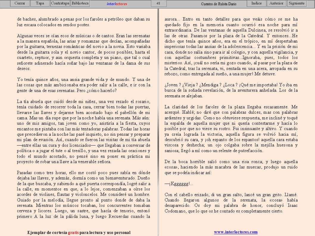 Ejemplar de cortesía gratis para lectura y uso personal