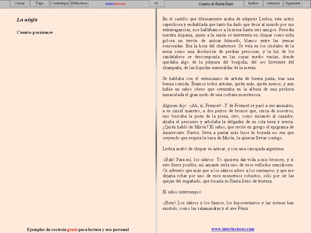 Ejemplar de cortesía gratis para lectura y uso personal