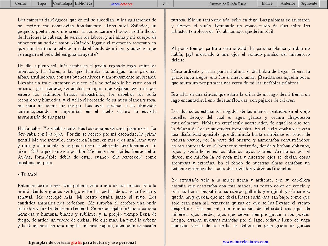 Ejemplar de cortesía gratis para lectura y uso personal