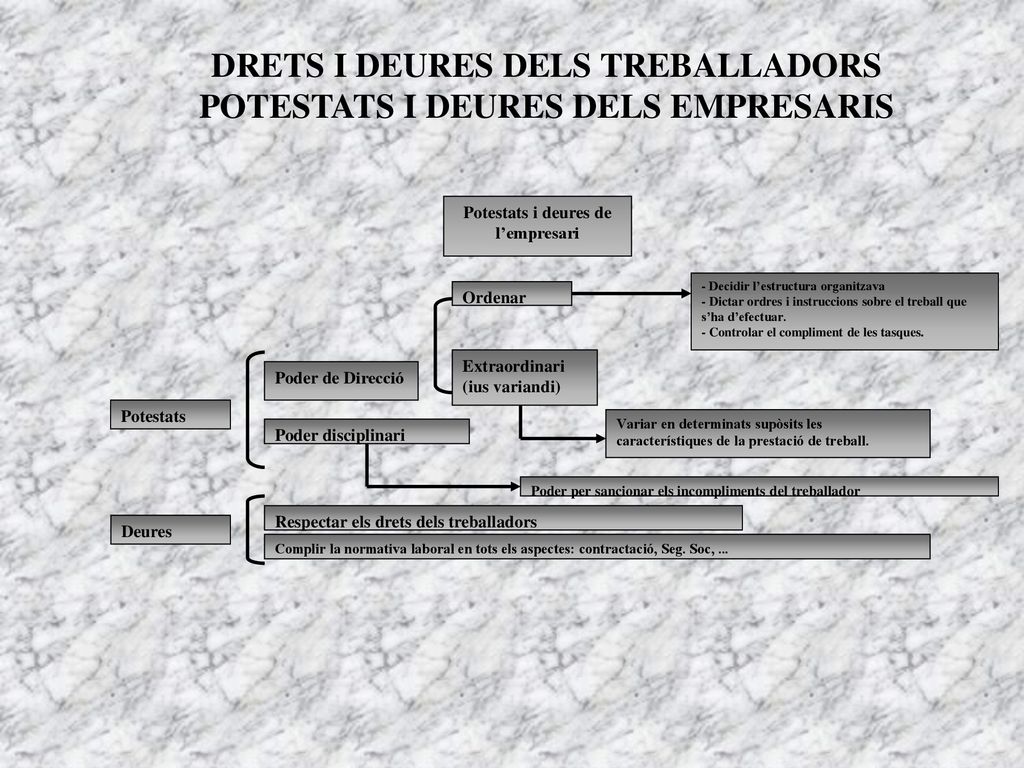 DRETS I DEURES DELS TREBALLADORS POTESTATS I DEURES DELS EMPRESARIS