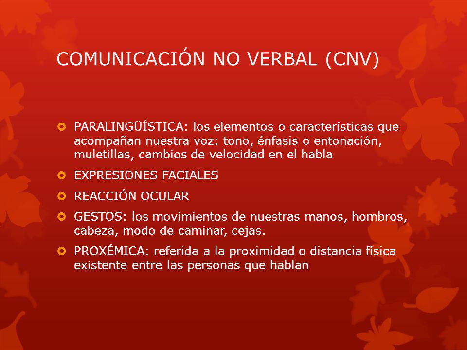 COMUNICACIÓN NO VERBAL (CNV)