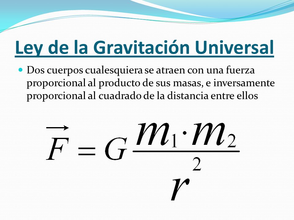 Ley de la Gravitación Universal