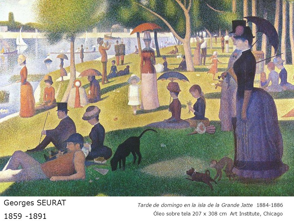 Georges SEURAT Tarde de domingo en la isla de la Grande Jatte