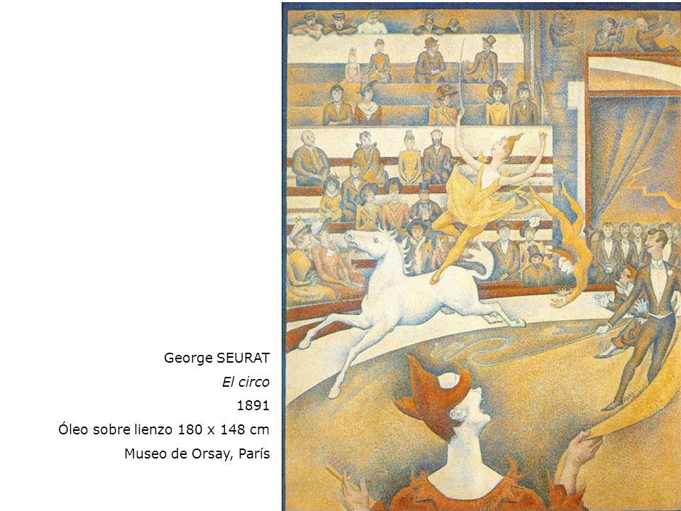 George SEURAT El circo 1891 Óleo sobre lienzo 180 x 148 cm Museo de Orsay, París