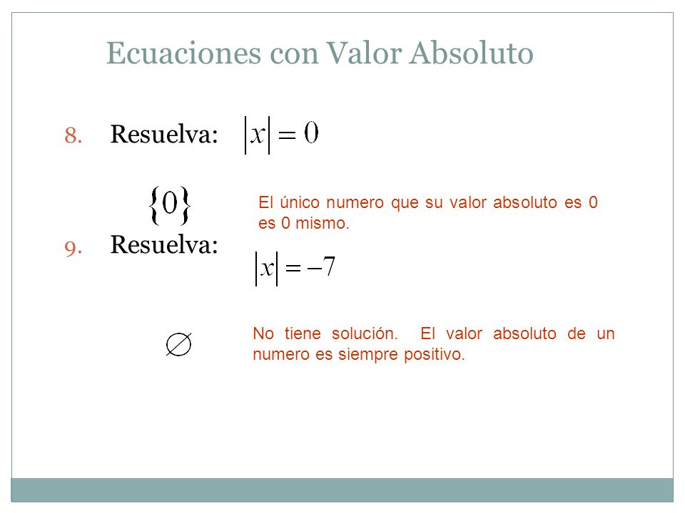 Ecuaciones con Valor Absoluto