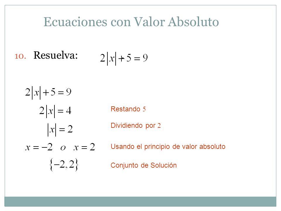 Ecuaciones con Valor Absoluto