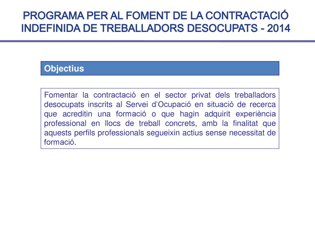 Programa per al foment de la contractació indefinida de treballadors desocupats