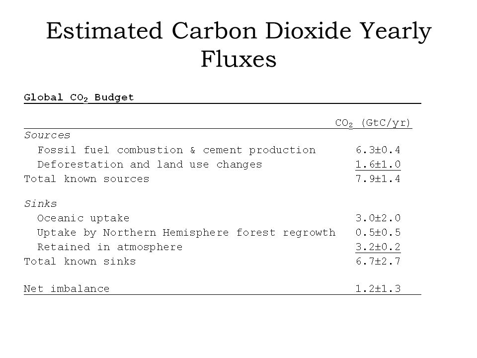 Estimated Carbon Dioxide Yearly Fluxes