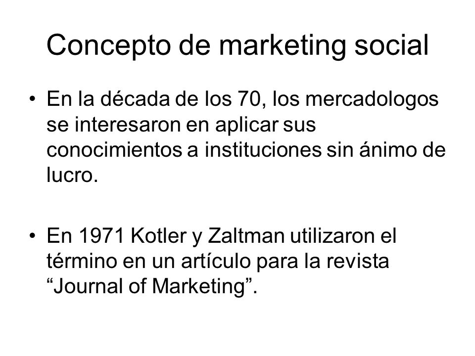Concepto de marketing social