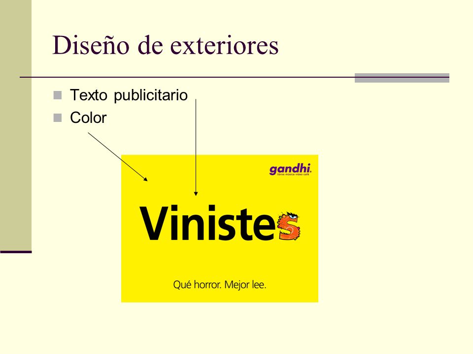 Diseño de exteriores Texto publicitario Color