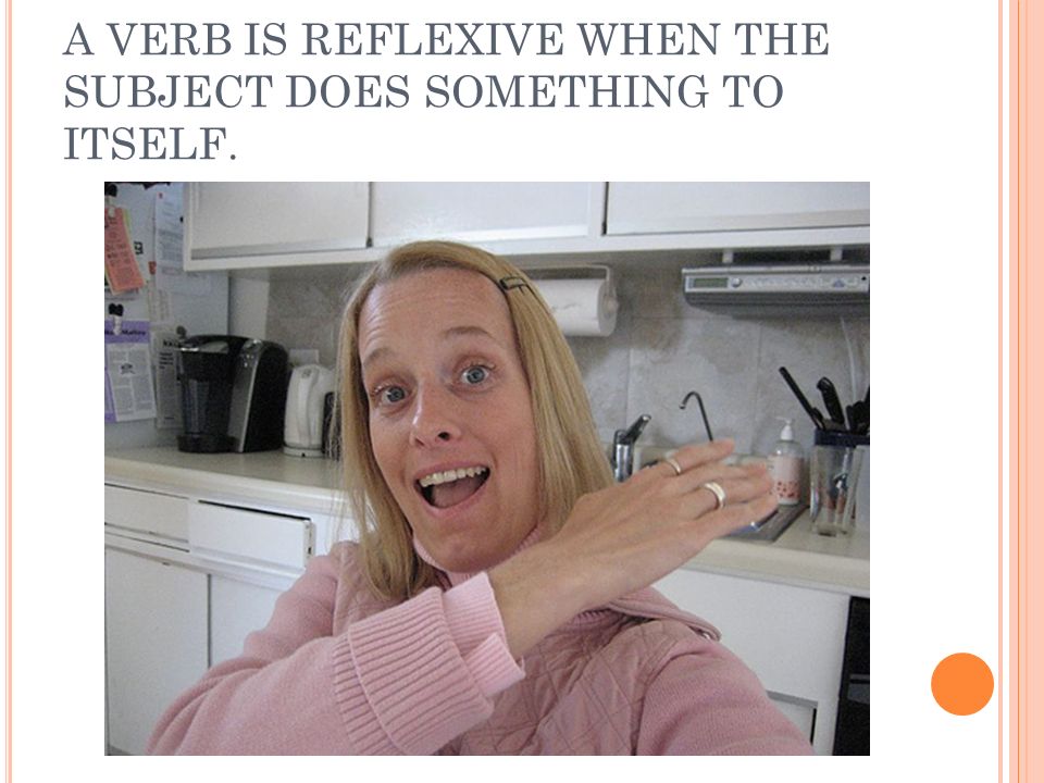 A verb is reflexive when the subject does something to itself.
