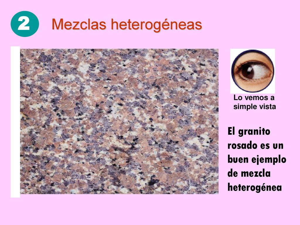 ¿Qué mezcla es el granito homogénea o heterogénea?