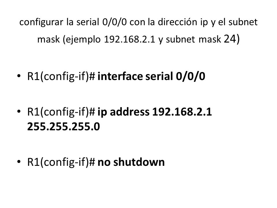 R1(config-if)# interface serial 0/0/0