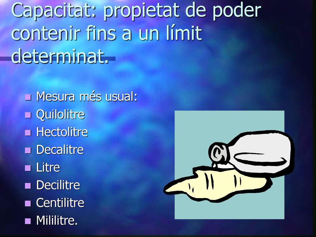 Capacitat: propietat de poder contenir fins a un límit determinat.