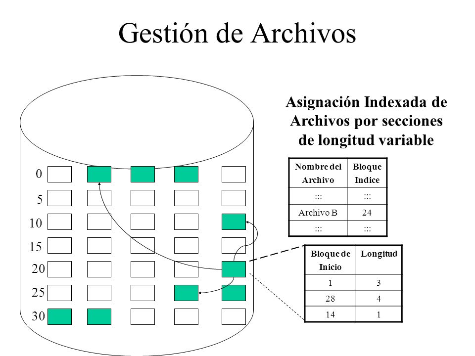 Asignación Indexada de Archivos por secciones de longitud variable