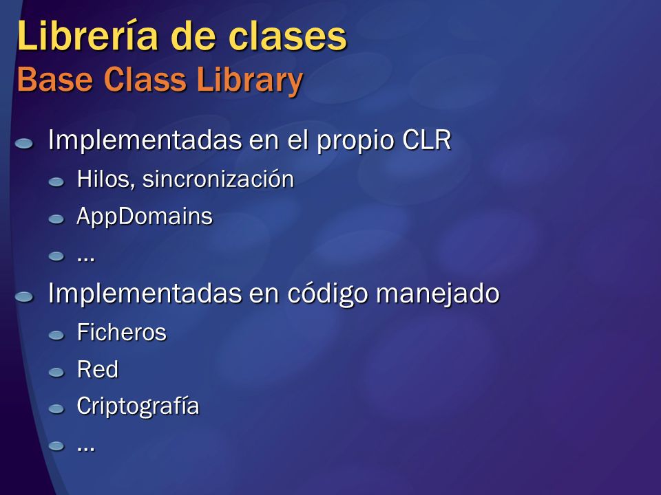 Librería de clases Base Class Library